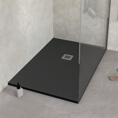 Piatto doccia stone rettangolare 70x90 nero effetto pietra slim