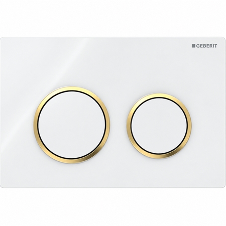 PLACCA DI COMANDO GEBERIT OMEGA 20 ROUND BIANCO E ORO LUCIDO 115.085.KK.1