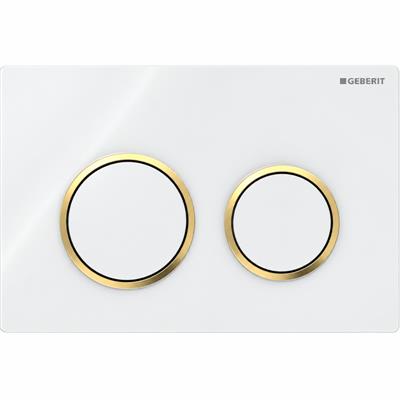 Placca di comando geberit omega 20 round bianco e oro lucido 115.085.kk.1