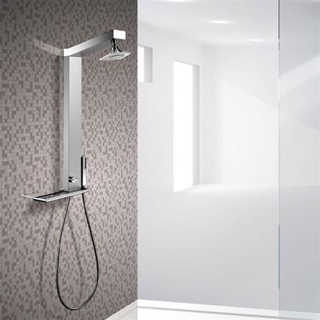Colonna doccia drop gemma quadra in alluminio con deviatore