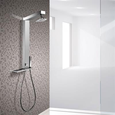 Colonna doccia drop gemma quadra in alluminio con deviatore