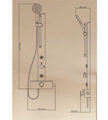 VENDITA COLONNA DOCCIA IDROMASSAGGIO DROP HYDRA IN ALLUMINIO CON MISCELATORE MONOCOMANDO