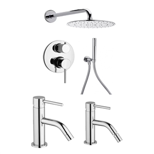 SET MISCELATORI PAINI COX SMALL LAVABO BIDET E DOCCIA CROMATO