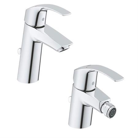 SET MISCELATORI GROHE EUROSMART LAVABO M E BIDET CROMATO