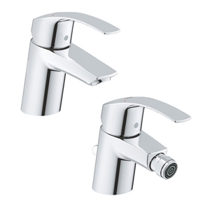 SET MISCELATORI GROHE EUROSMART LAVABO E BIDET TAGLIA S CROMATO