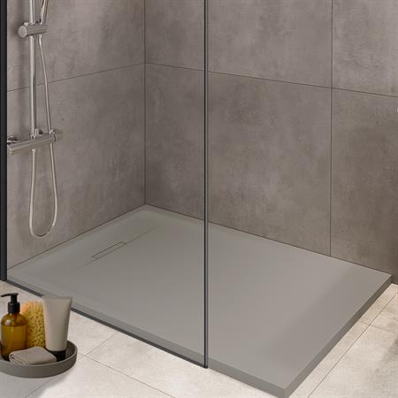 Piatto doccia geberit sestra rettangolare 80x120 grigio in resin stone