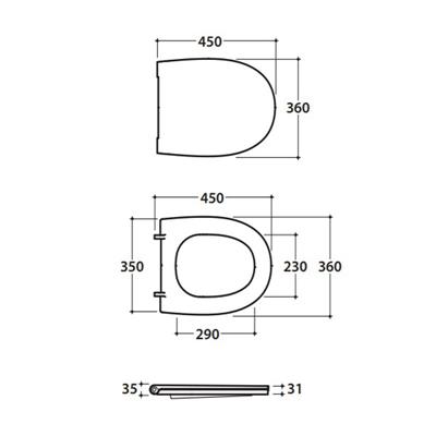 Coppia sanitari vaso bidet e coprivaso rallentato globo 4all a terra 54x36 senzabrida