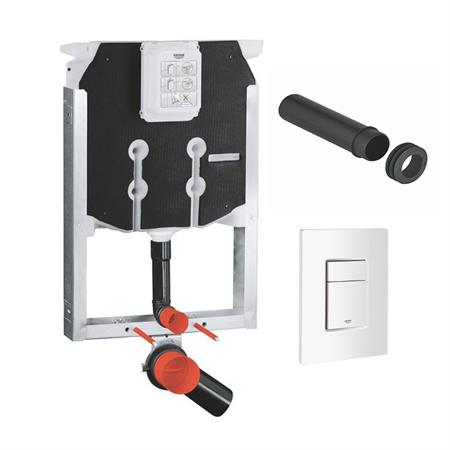Cassetta da incasso grohe uniset 8 cm con placca bianca e canotto