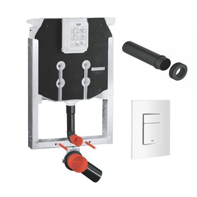 Cassetta da incasso grohe uniset 8 cm con placca bianca e canotto