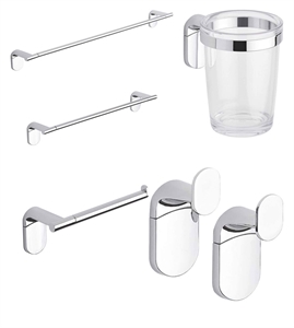 SET ACCESSORI BAGNO METAFORM ZERO 5 PZ CROMATO