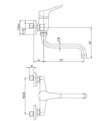 VENDITA MISCELATORE LAVELLO A MURO PAINI BIOS 05CR501 CROMATO