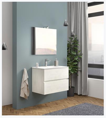 Mobile bagno sospeso savini due easy 100 cm rovere bianco