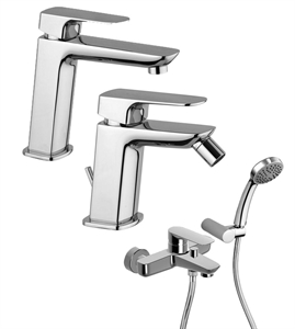 SET MISCELATORI PAINI NOVE LAVABO BIDET VASCA ESTERNO CROMATO