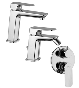 SET MISCELATORI PAINI NOVE LAVABO BIDET DOCCIA INCASSO CON DEVIATORE CROMATO