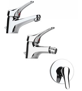 SET MISCELATORI PAINI PILOT LAVABO BIDET E DOCCIA INCASSO CROMATO